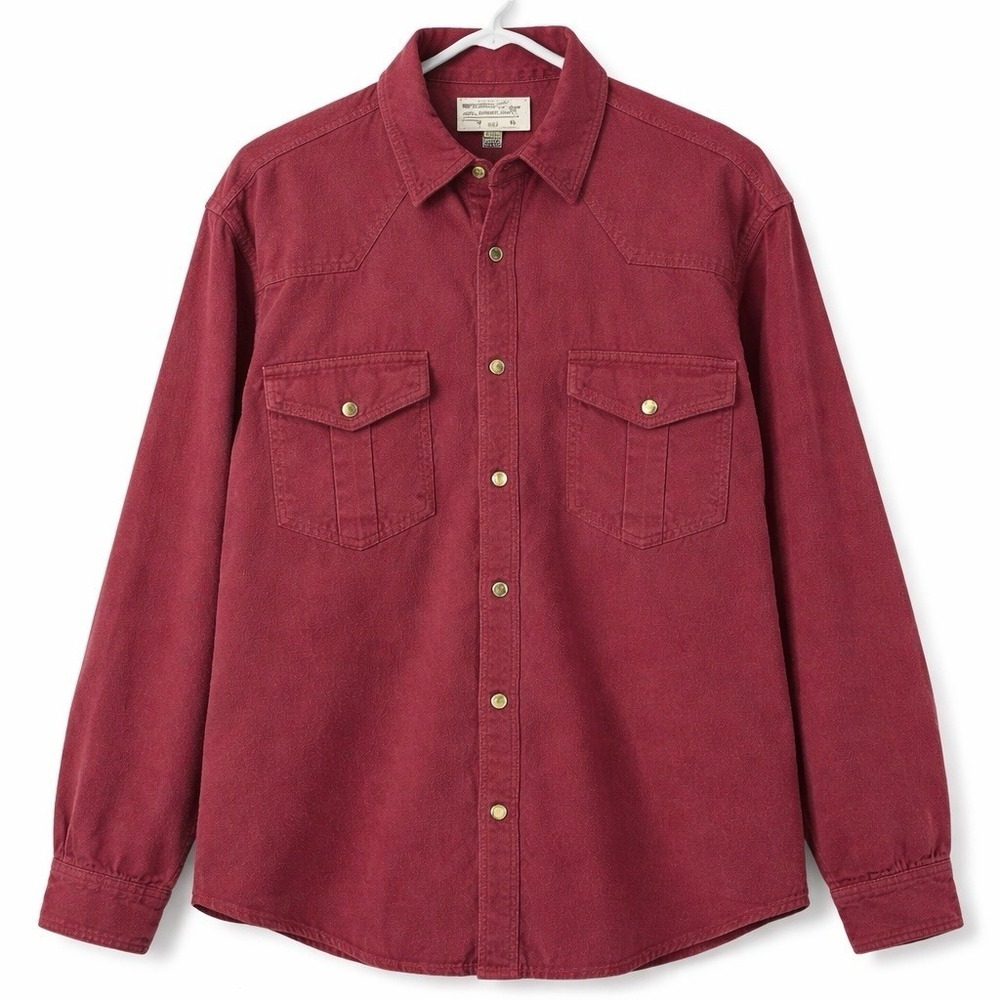 Moose Creek‎ XL Burgundy Chamois Snap Button Western Shirt Heavyweight